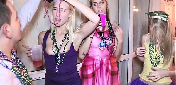  Sexy friends fuck at mardi gras